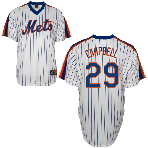 eric Campbell #29 MLB Jersey-New York Mets Men's Authentic Home Cooperstown White Baseball Jersey